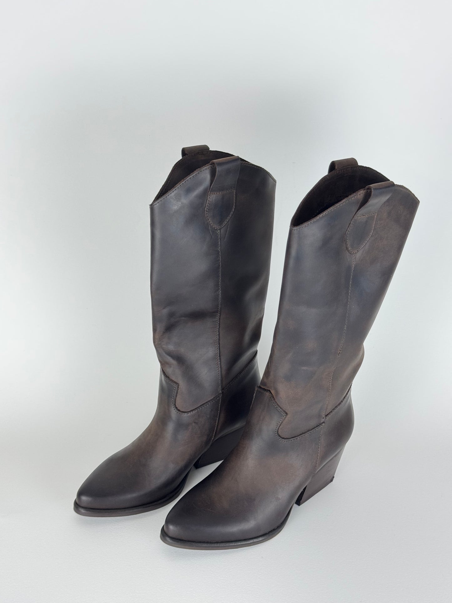 Stivale Texano in Pelle Marrone