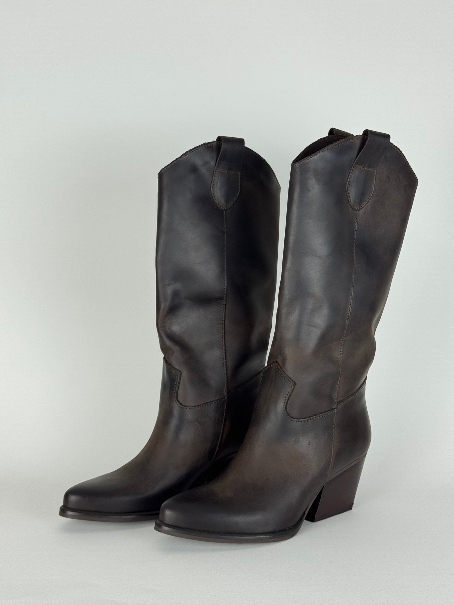 Stivale Texano in Pelle Marrone