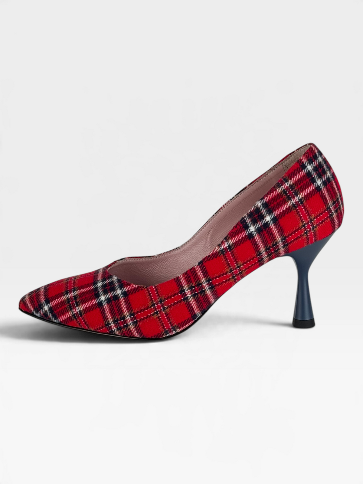 Décolleté in tessuto loden rosso con tacco 7 cm – foto 1 di 5 – Vaccarelli
