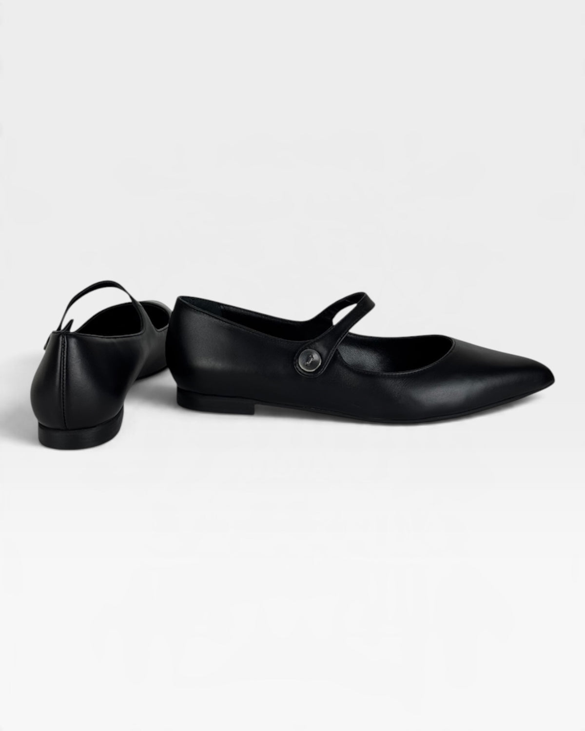 Ballerina in pelle nera con cinturino elastico – foto 3 di 3 – Vaccarelli