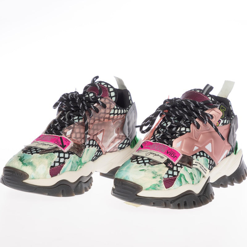 JOIA PARIS F033-8407 COLOUR AQUE GREEN/DARK SALMON/BLACK