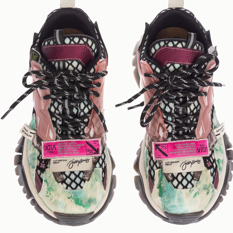 JOIA PARIS F033-8407 COLOUR AQUE GREEN/DARK SALMON/BLACK