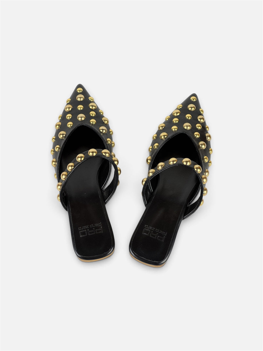 Ciabatta Borchie Oro in Pelle