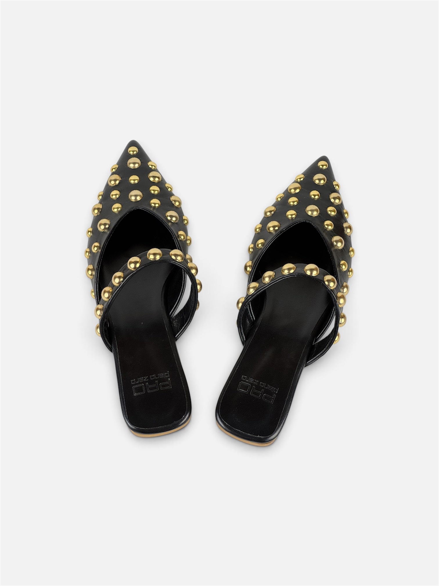 Ciabatta Borchie Oro in Pelle