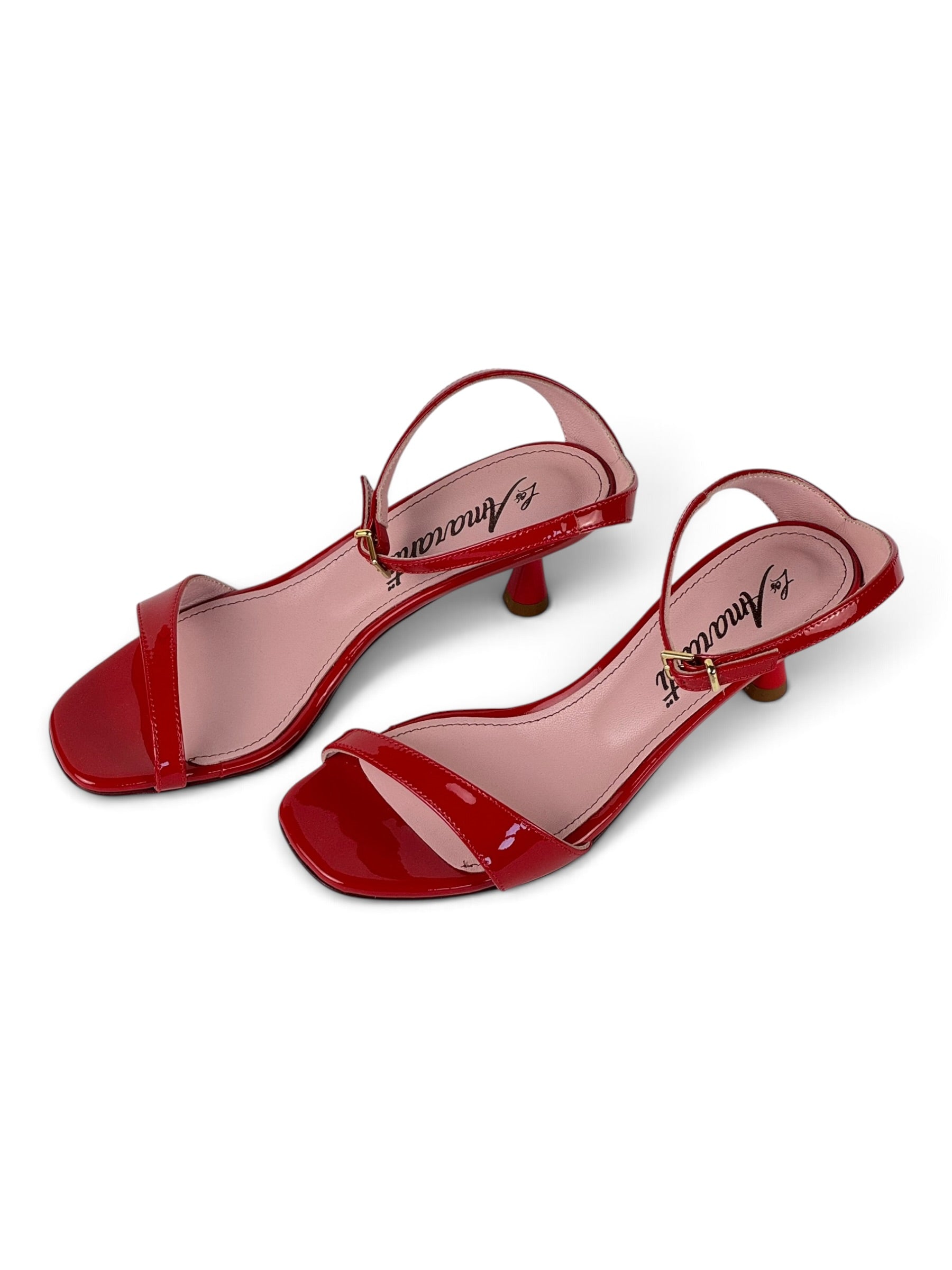 Décolleté Vernice Rosso in Pelle