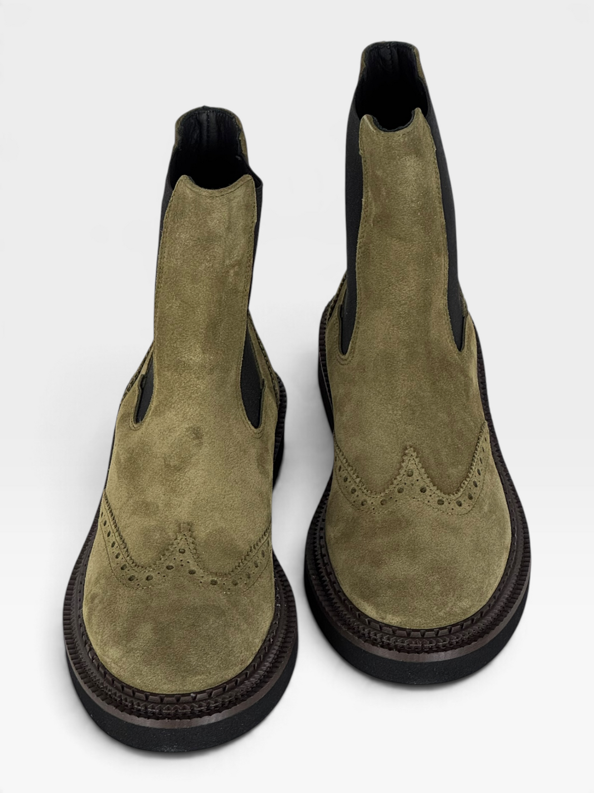 Stivaletto Chelsea in pelle verde oliva – foto 3 di 5 – Vaccarelli