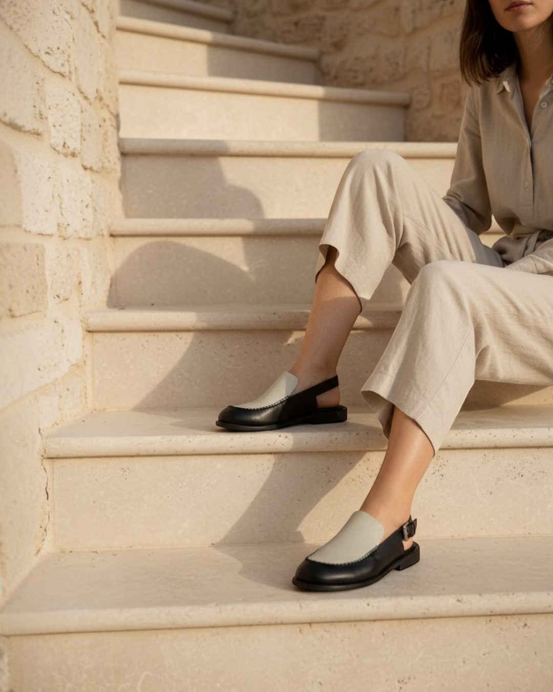 Mocassino Bicolore in Pelle