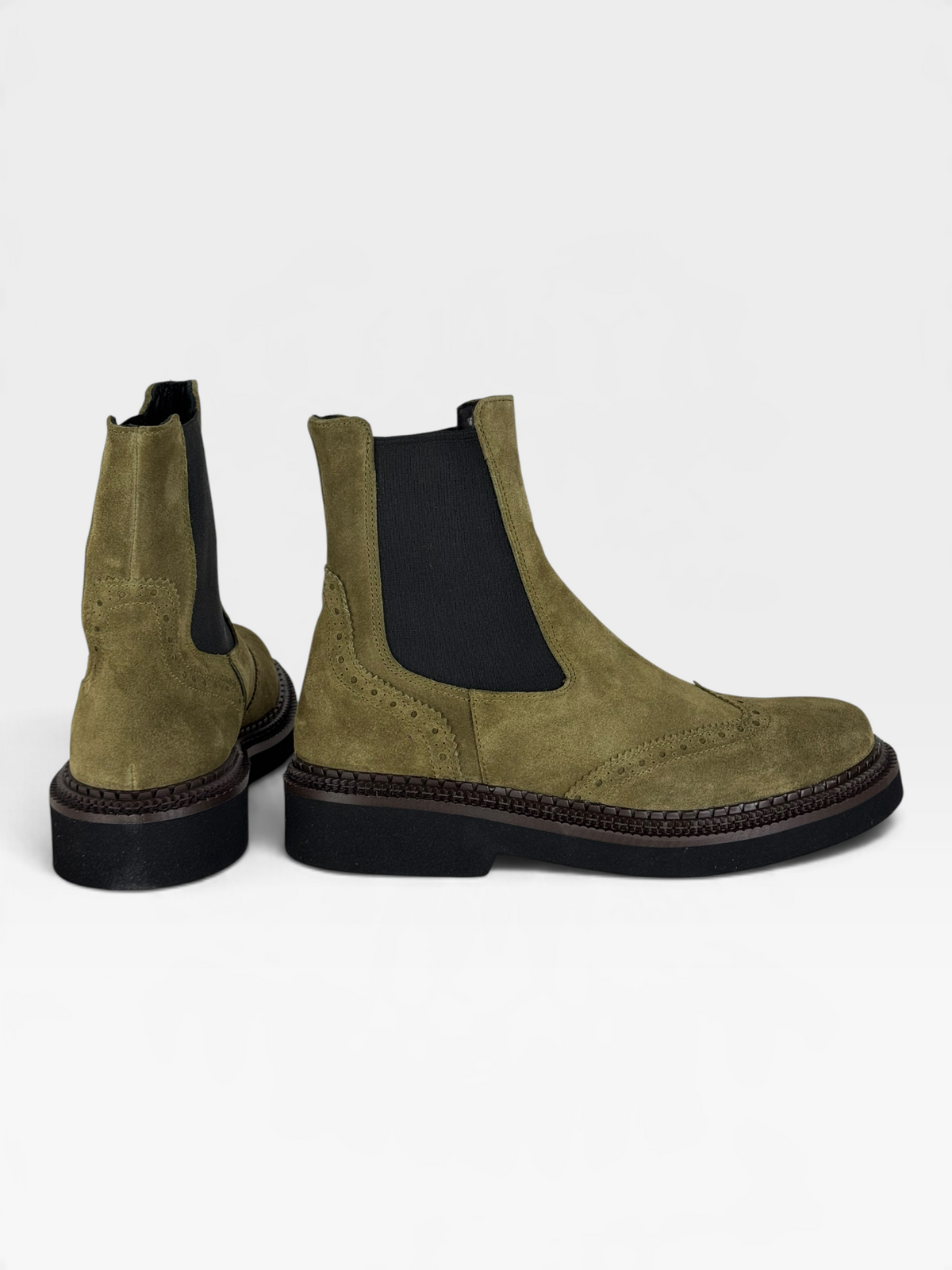 Stivaletto Chelsea in pelle verde oliva – foto 4 di 5 – Vaccarelli