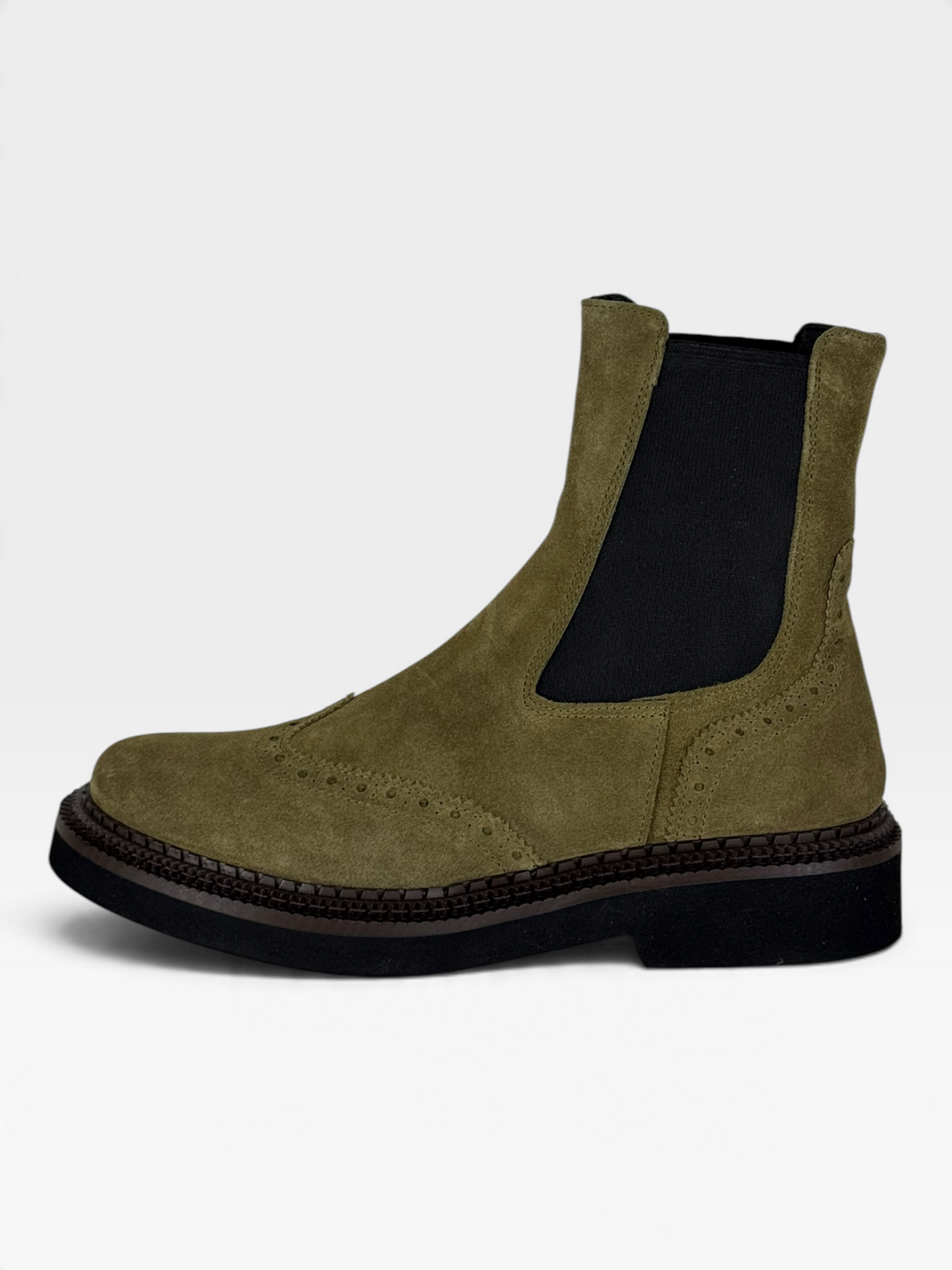 Stivaletto Chelsea in pelle verde oliva – foto 1 di 5 – Vaccarelli
