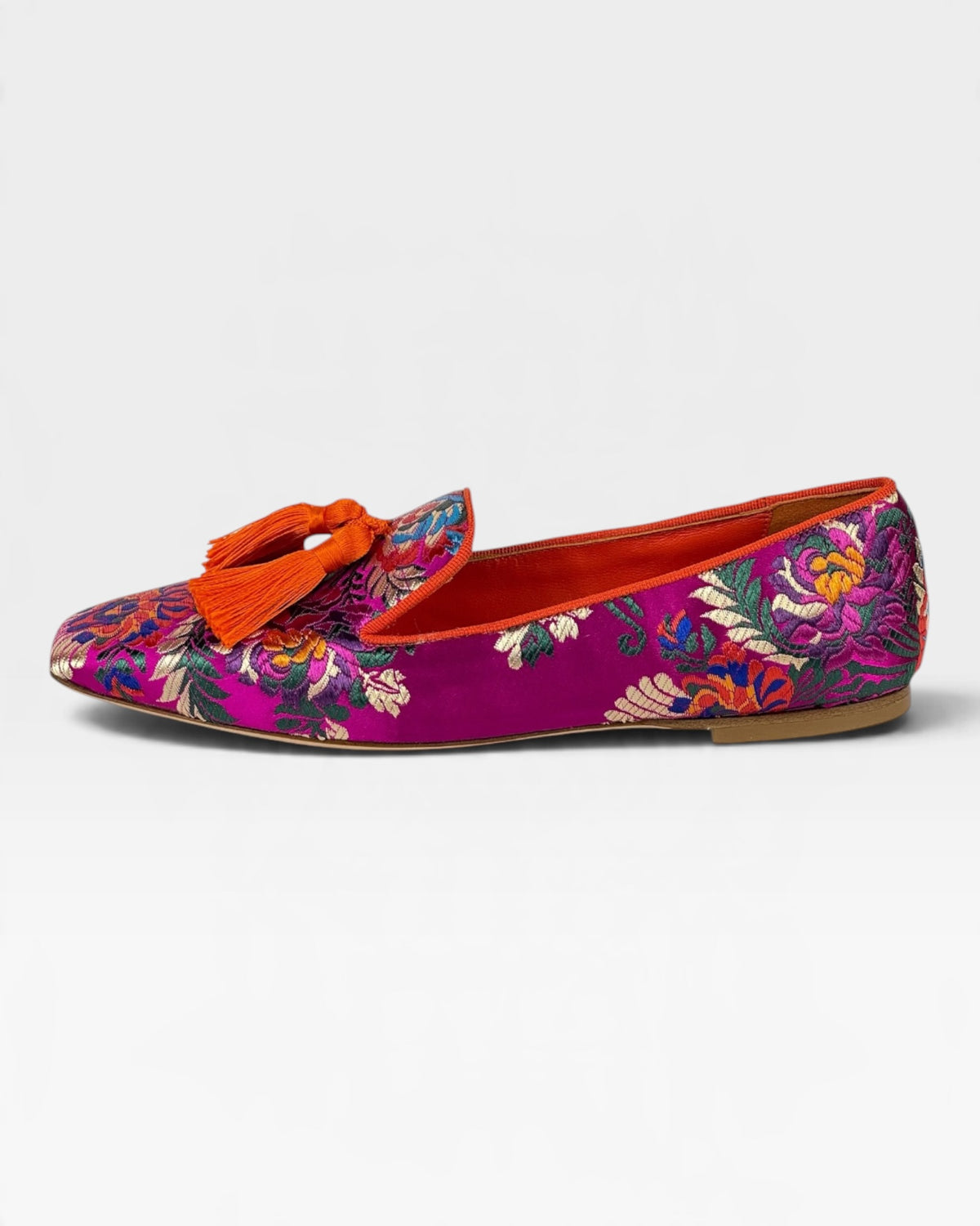 Mocassino jacquard rosso da donna con nappine – foto 1 di 4 – Vaccarelli
