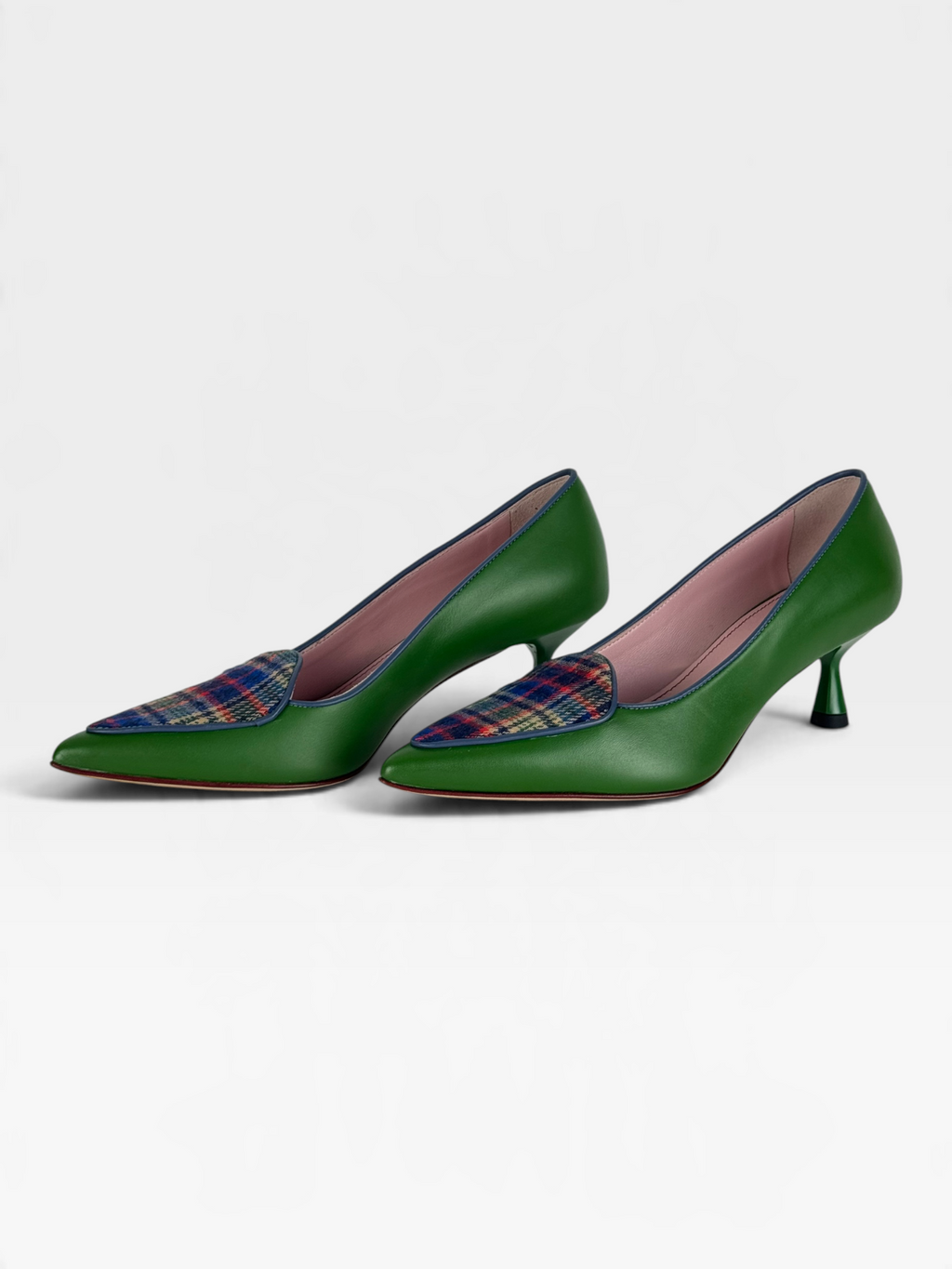 Décolleté in pelle verde prato con loden in tinta – foto 2 di 5 – Vaccarelli