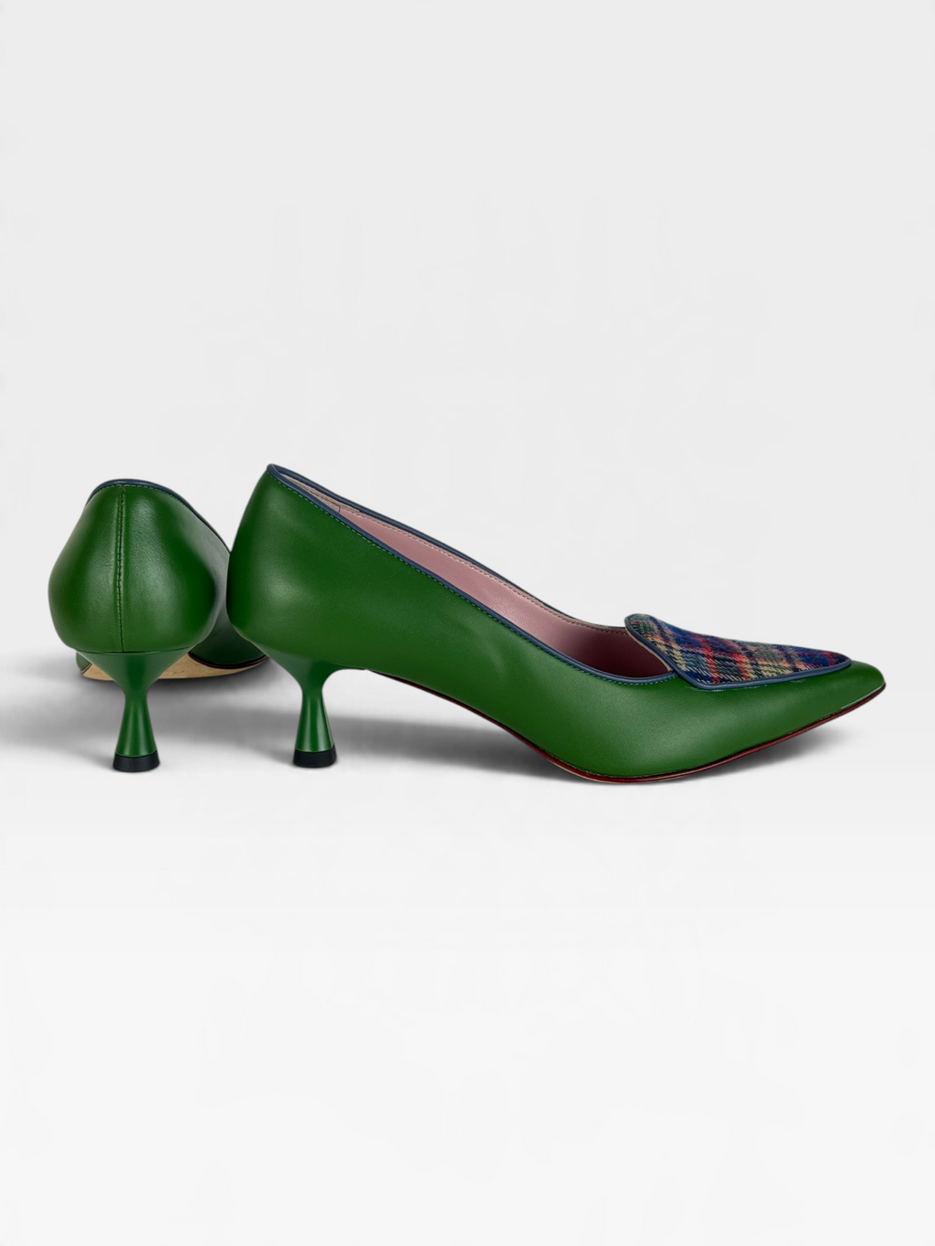 Décolleté in pelle verde prato con loden in tinta – foto 3 di 5 – Vaccarelli