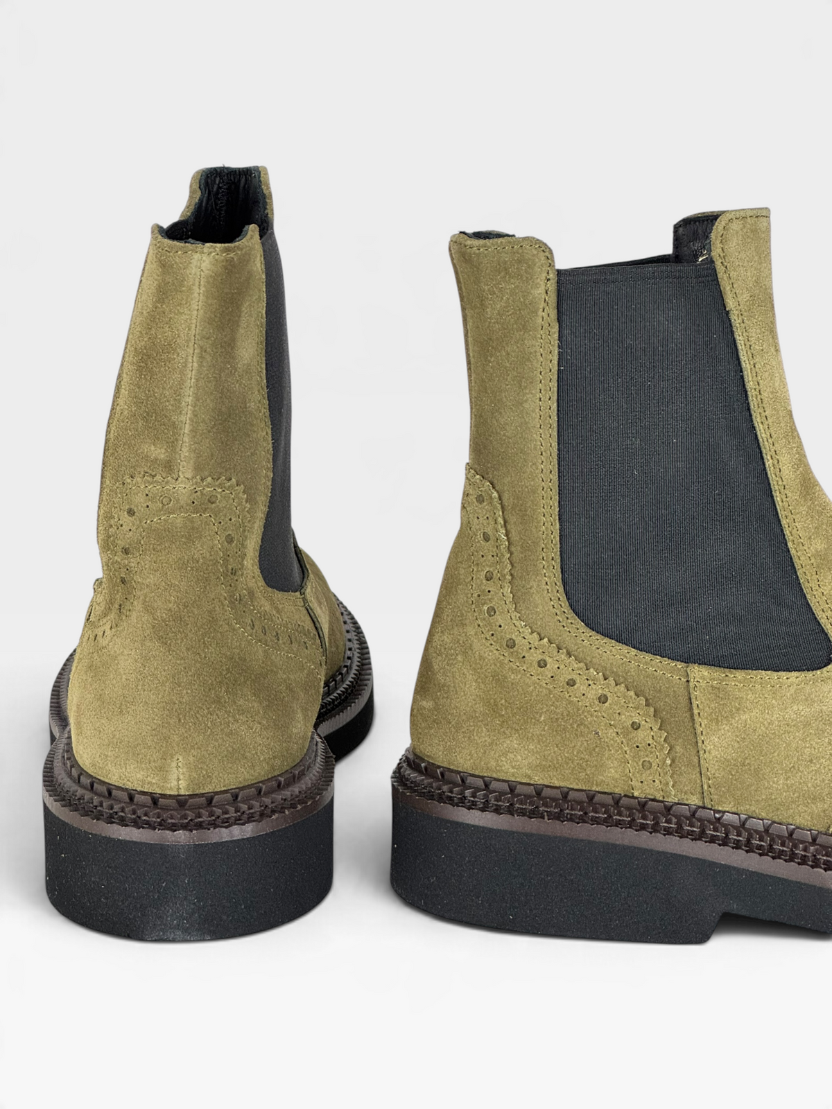 Stivaletto Chelsea in pelle verde oliva – foto 5 di 5 – Vaccarelli