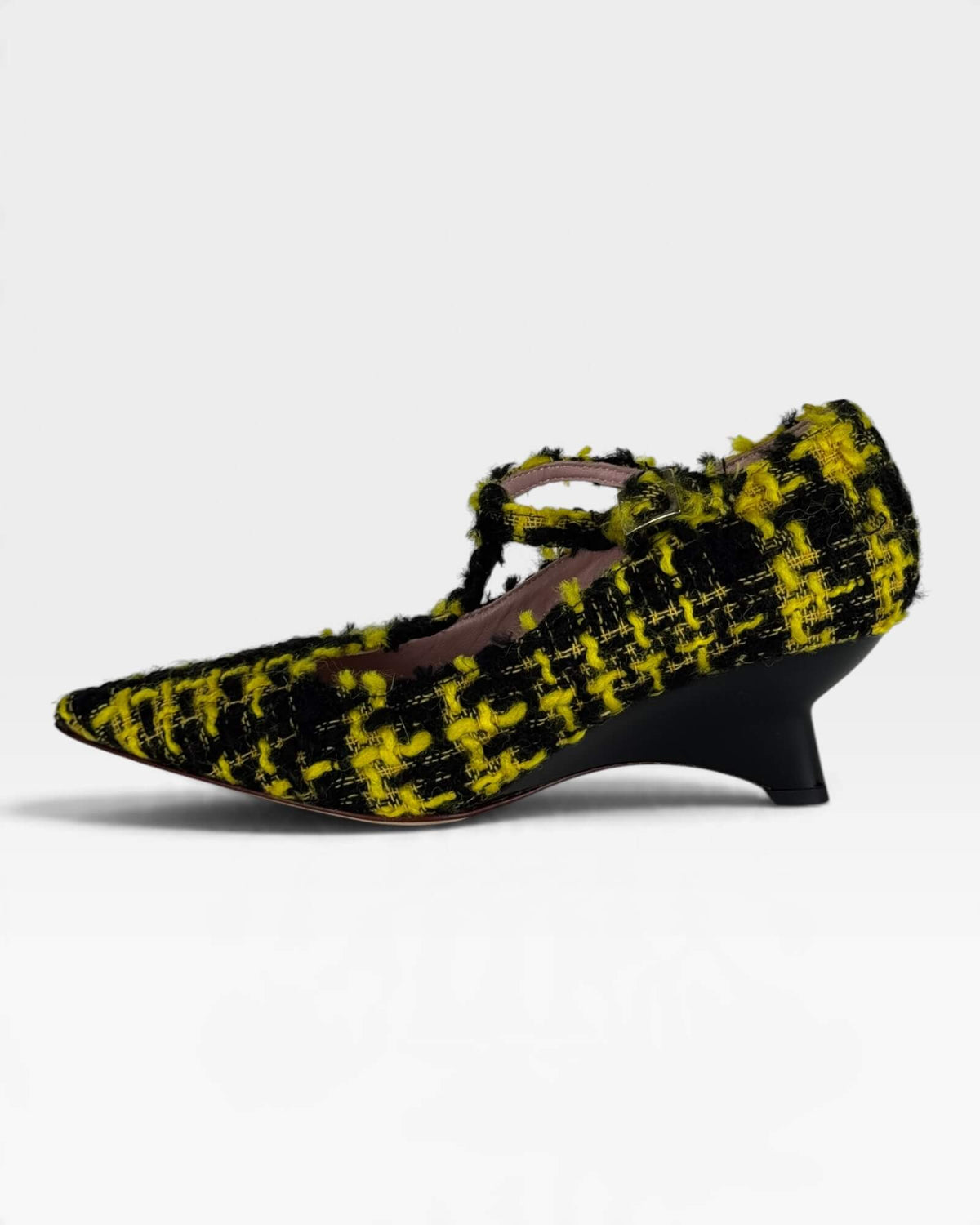 Mary Jane in tessuto tweed con zeppa – foto 1 di 3 – Vaccarelli