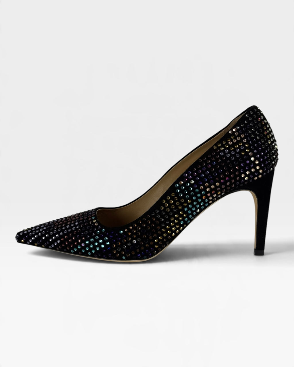 Décolleté glitter con strass e tacco 8 cm – foto 1 di 4 – Vaccarelli