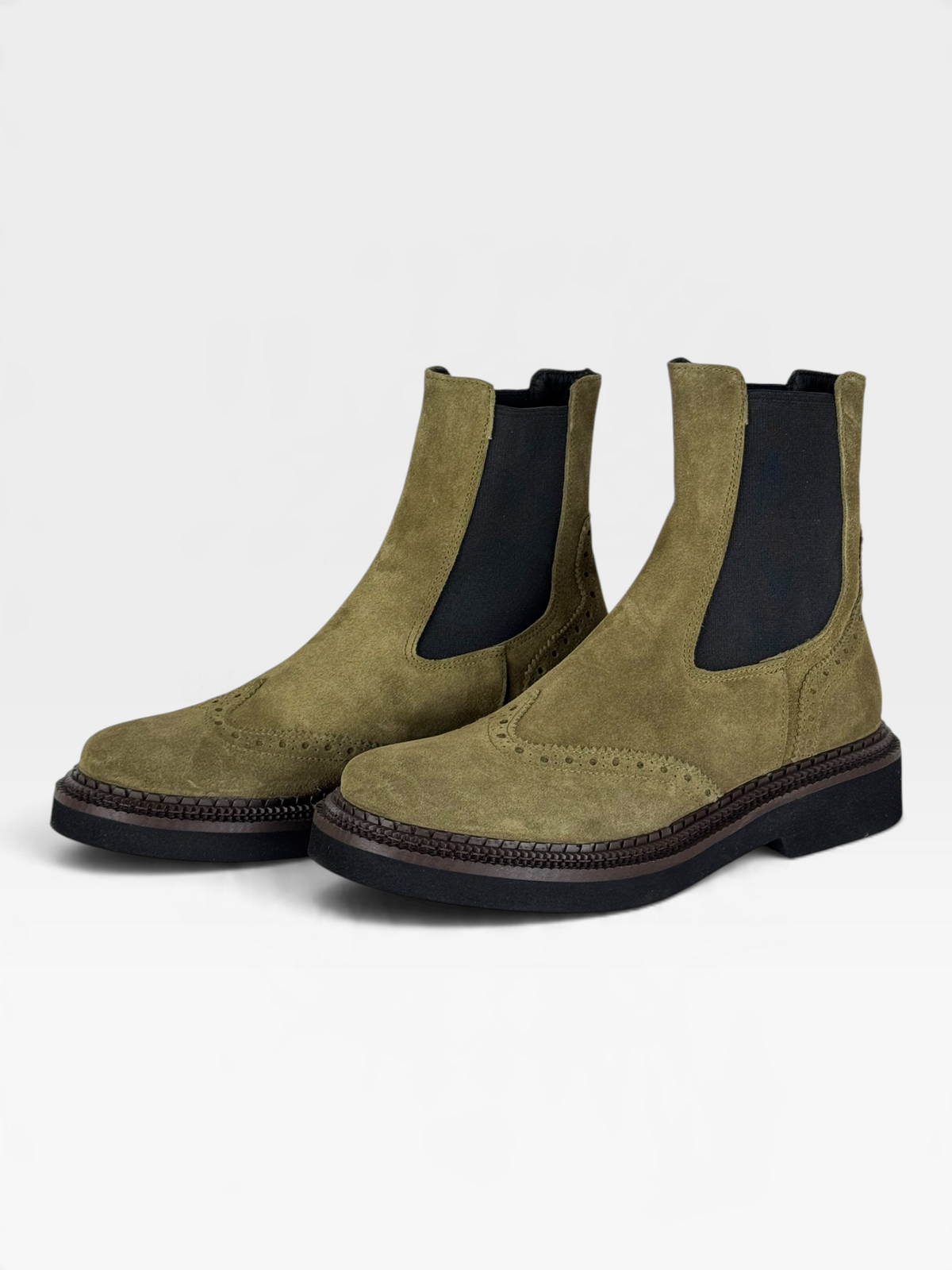 Stivaletto Chelsea in pelle verde oliva – foto 2 di 5 – Vaccarelli
