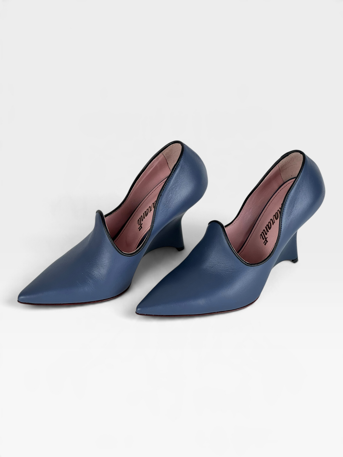 Décolleté in pelle color acciaio con zeppa 9 cm – foto 4 di 5 – Vaccarelli