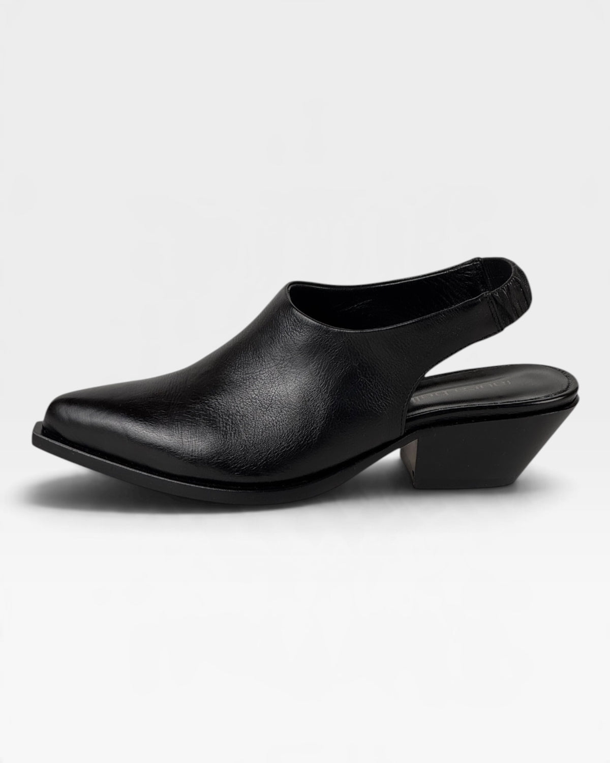 Sabot in pelle nera con tacco 4 cm – foto 1 di 5 – Vaccarelli
