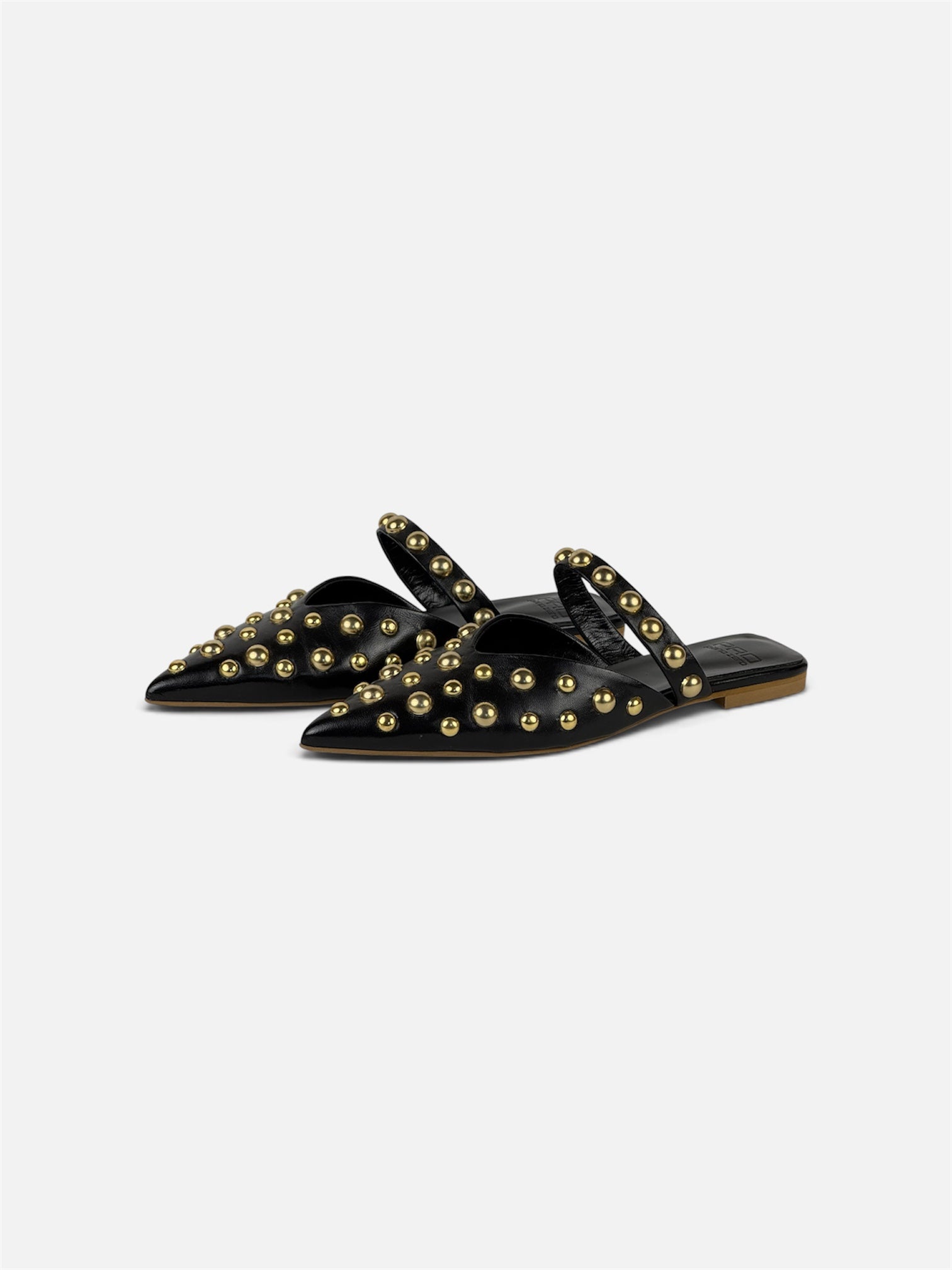 Ciabatta Borchie Oro in Pelle