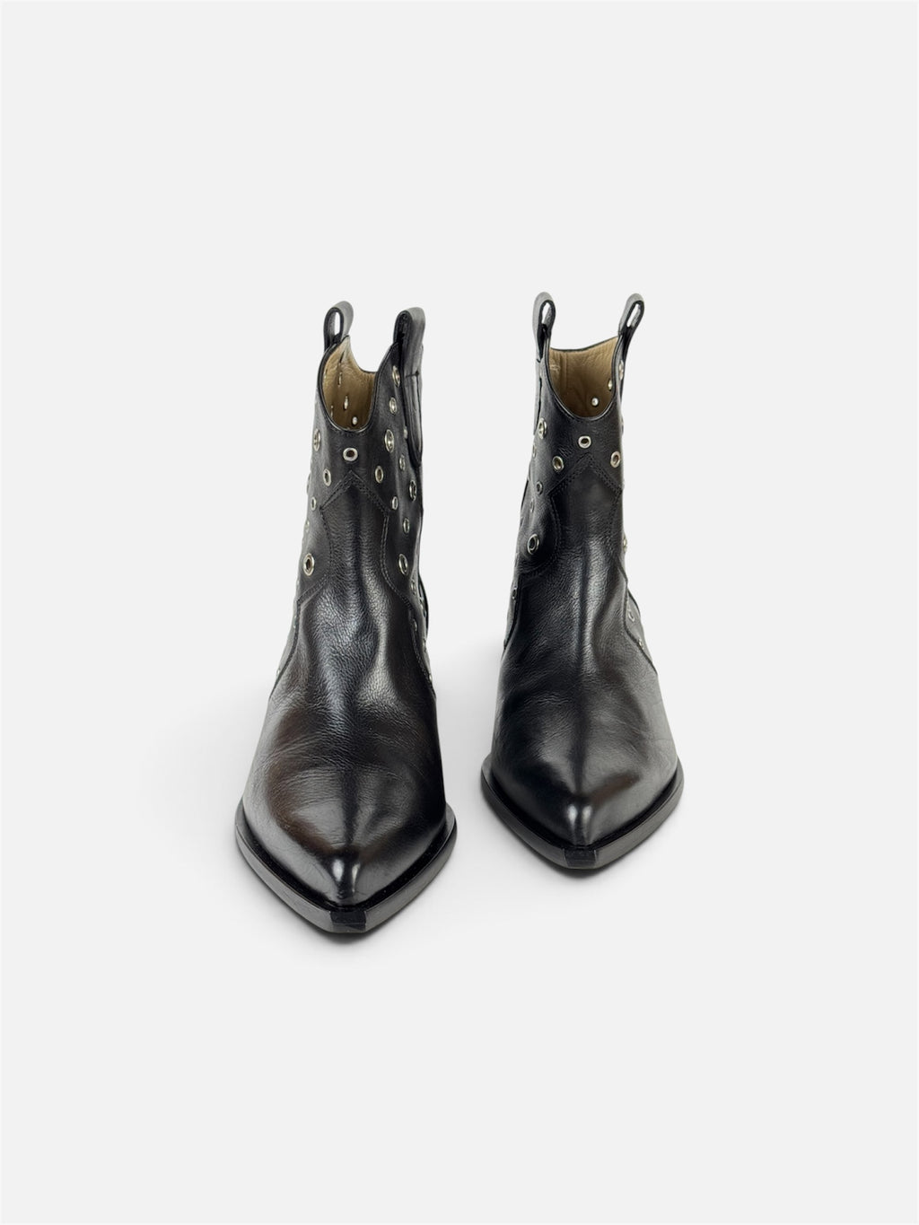 Texano Borchie Nero in Pelle
